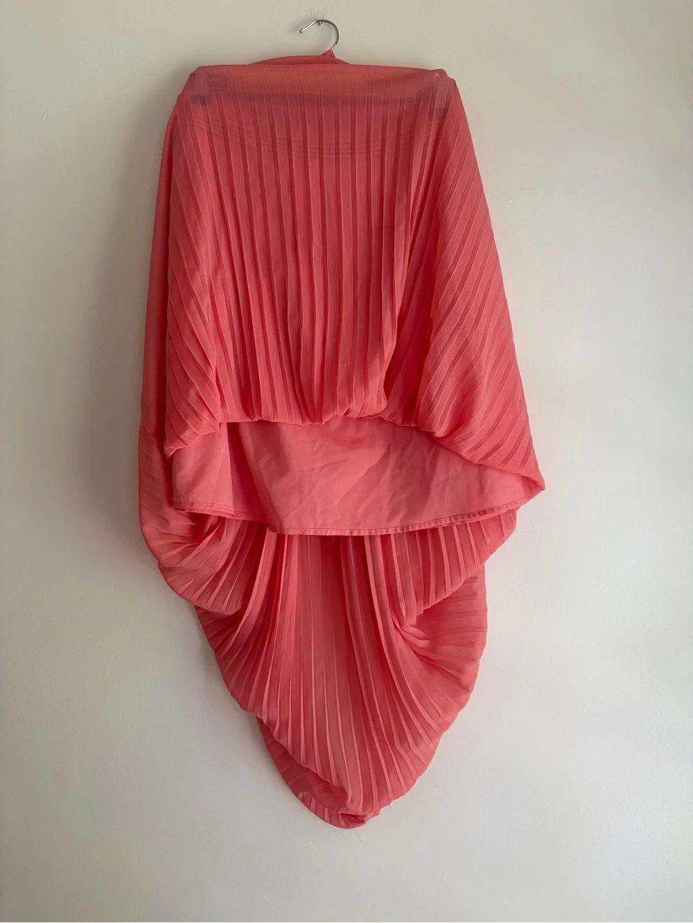 White House Black Market Peach Pleated Chiffon Maxi Skirt Size XS